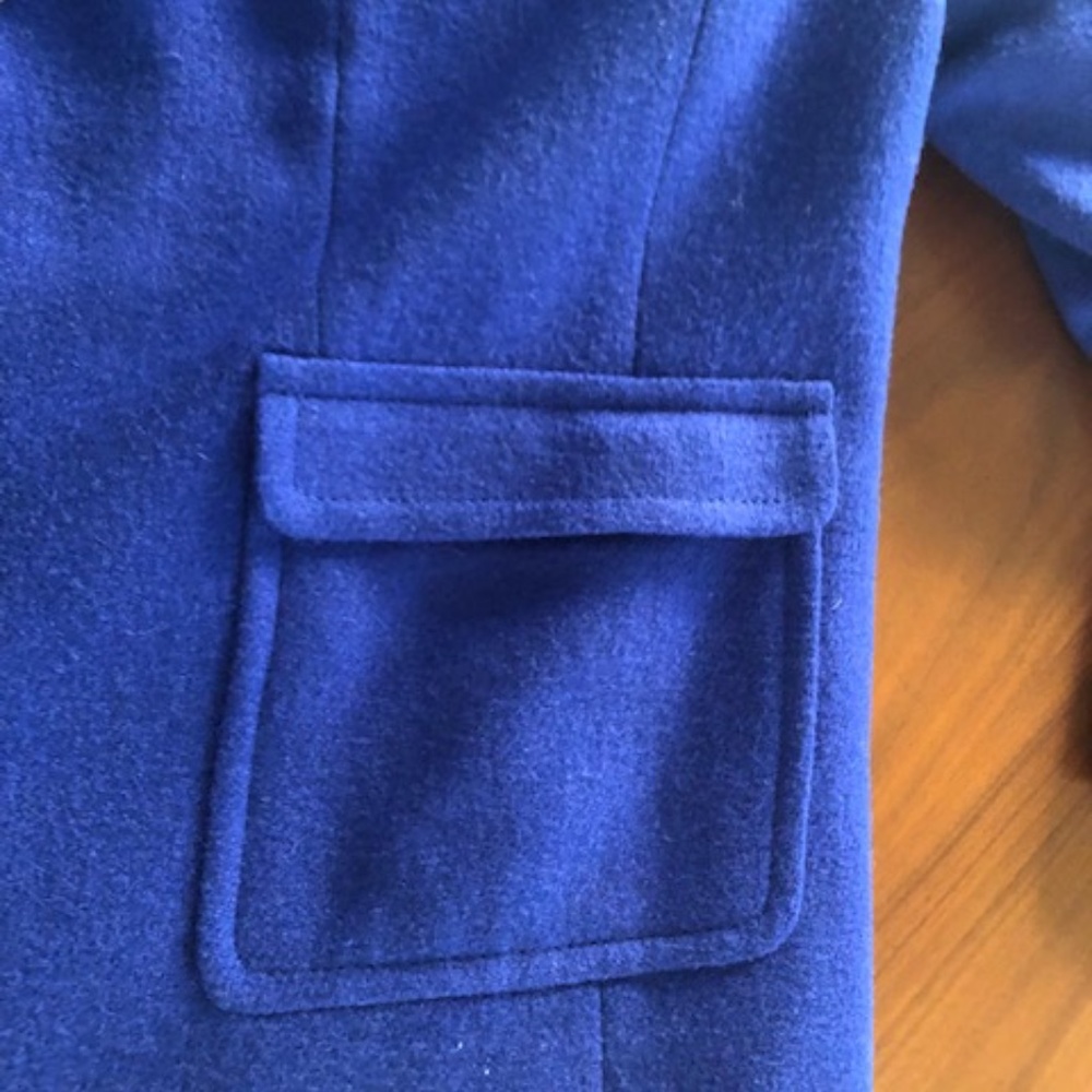 TALBOTS wool cobalt blue blazer size 12 w petite - Picture 3 of 4